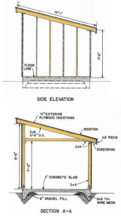 Lean to Shed Plans 10X12
