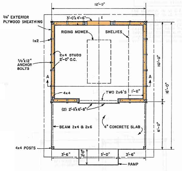 shed blueprints 12x16